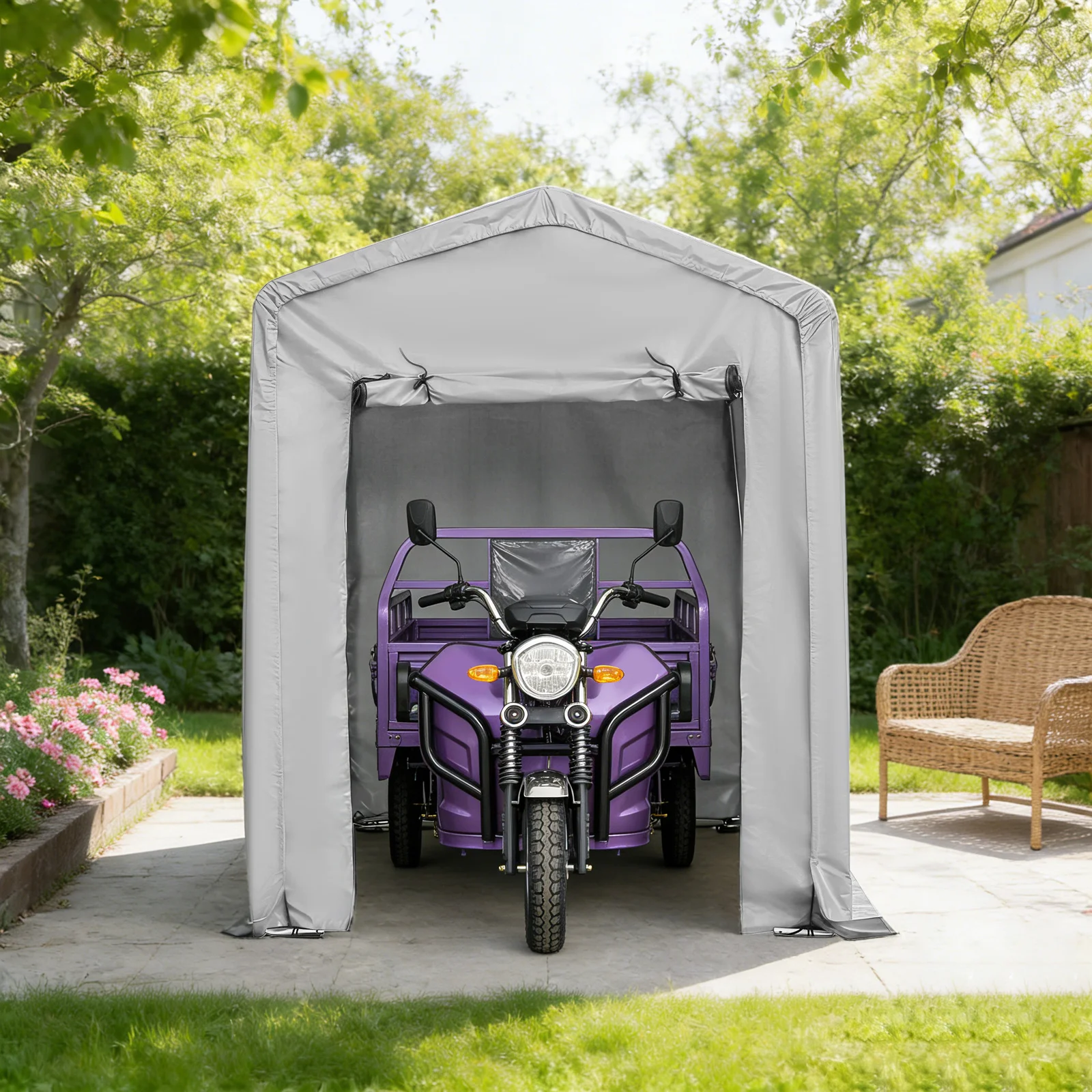 

Уличный сарай для хранения мотоциклов/велосипедов/садового инвентаря, сарай с конической крышей, укрытие для хранения