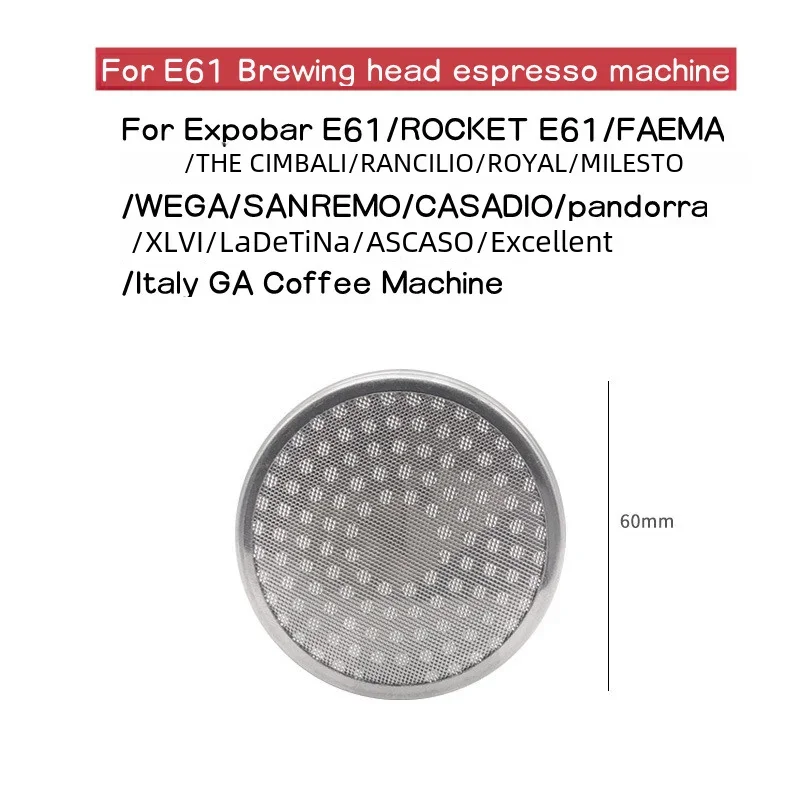 Schermo doccia con testa di gruppo caffè da 60mm per Expobar/ROCKET/FAEMA/LA CIMBALI/RANCILIO E61 macchina per caffè Espresso rete di deviazione