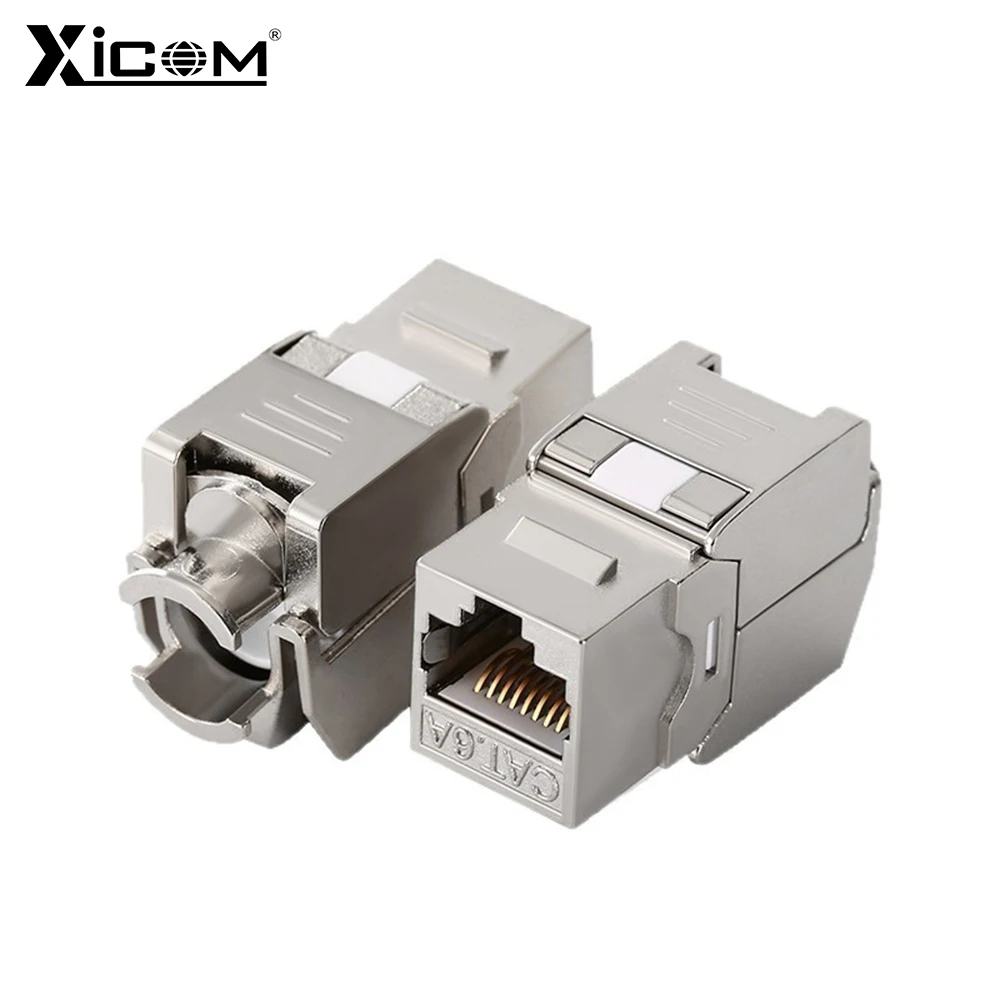 5/10pcs Xicom Zinc Alloy CAT6A/CAT7 FTP Shielded RJ45 Keystone Jack Tool-Free 10GBase-T Network Module for Data Center/Office