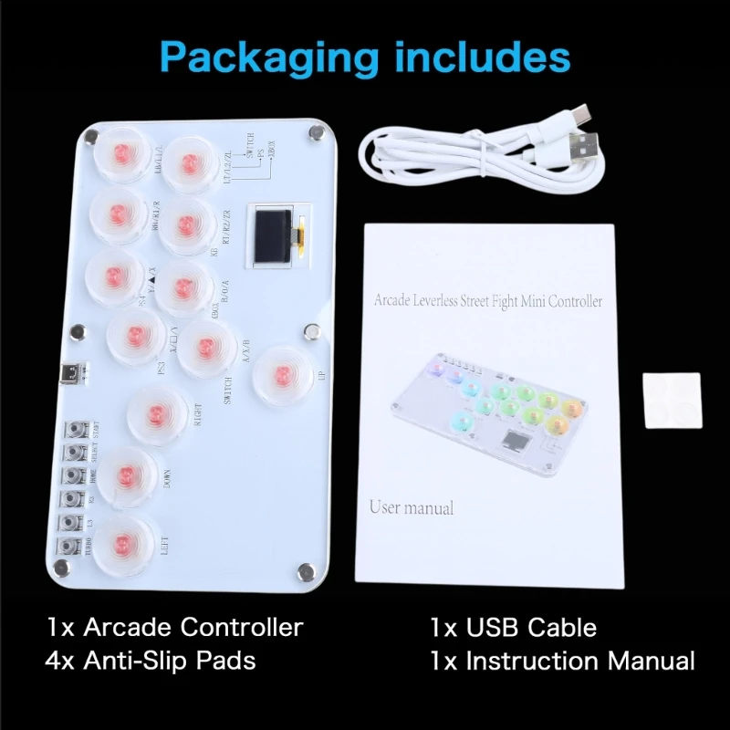 Ergonomic Arcade Controller Street Fighting Gaming Keyboards with Cable Dropship