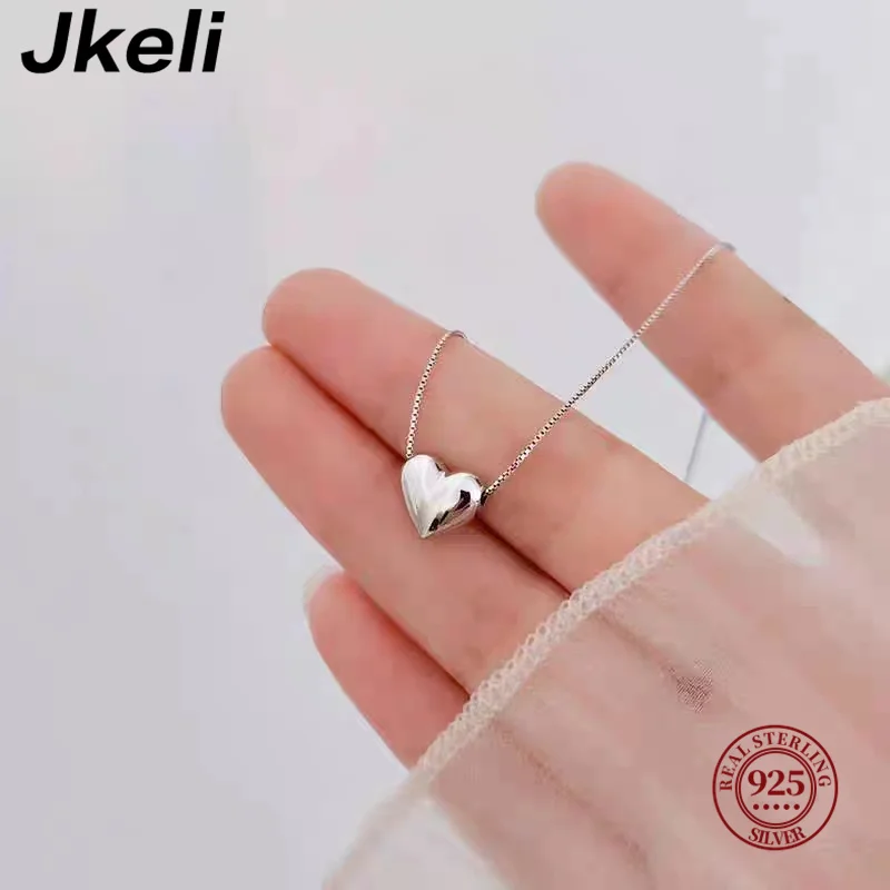 925 sterling silver plated 18K gold love necklace Simple temperament women's clavicle chain Women's cute jewelry