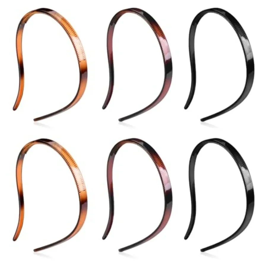 

6Pcs Plastic HairBand Designed for Eyewear No Pressure No Headache Comfortable Headbands for Women Fashion Thin Headbands Non S