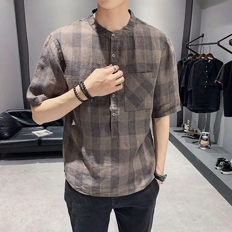 Spring Summer Male Clothes Leisure Cotton Numb Mens Designer Clothes Comfortable Daily Casual Korean Top Pockets T-Shirt 2023