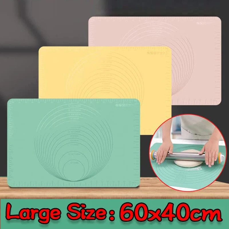 60*40cm Non-Stick Silicone Baking Mat Pad Baking Sheet Rolling Dough Mat Cookie Macaron Baking Mat Pastry Tools Kitchen Gadgets