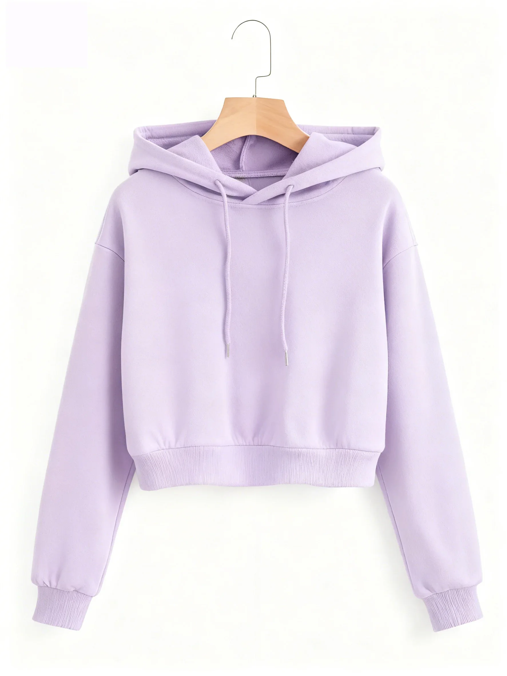 Street-Style Einfarbiger Herbst-Winter Crop-Sweatshirt Hoodie Y2k Sweatshirts Mode Lässiger Stil Kleidung – Detail 2