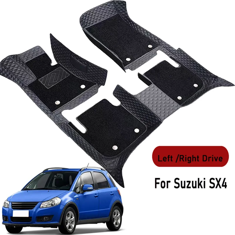 Car Floor Mats for Suzuki SX4 2007 2008 2009 2010 2013-2018 Customauto Foot Pads Automobile Carpet Cover Interior Accessories