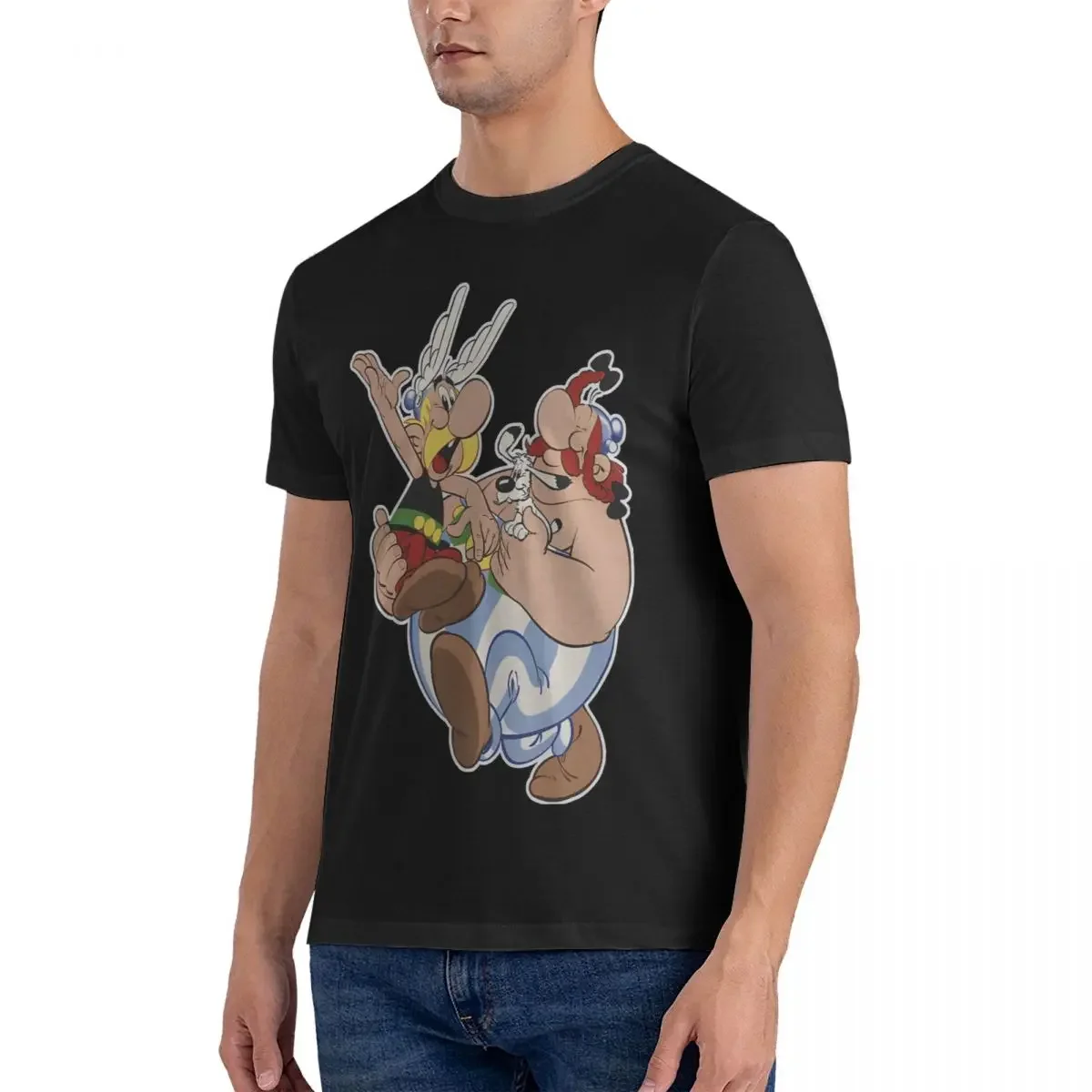 The Gauls Men T Shirt Asterixs And Obelixs Vintage Tees Short Sleeve Crewneck T-Shirt 100% Cotton Adult Clothes