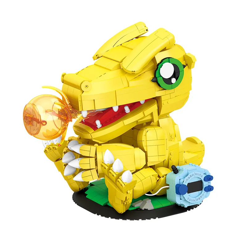 

Japan Cartoon Digital Monsters Building Block Agumon Assemble Model Digimon Bricks Toy With Light Collection For Kids Gifts