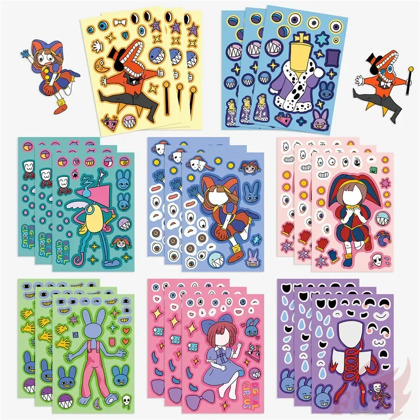 8/16 листов, детские наклейки с рисунком
