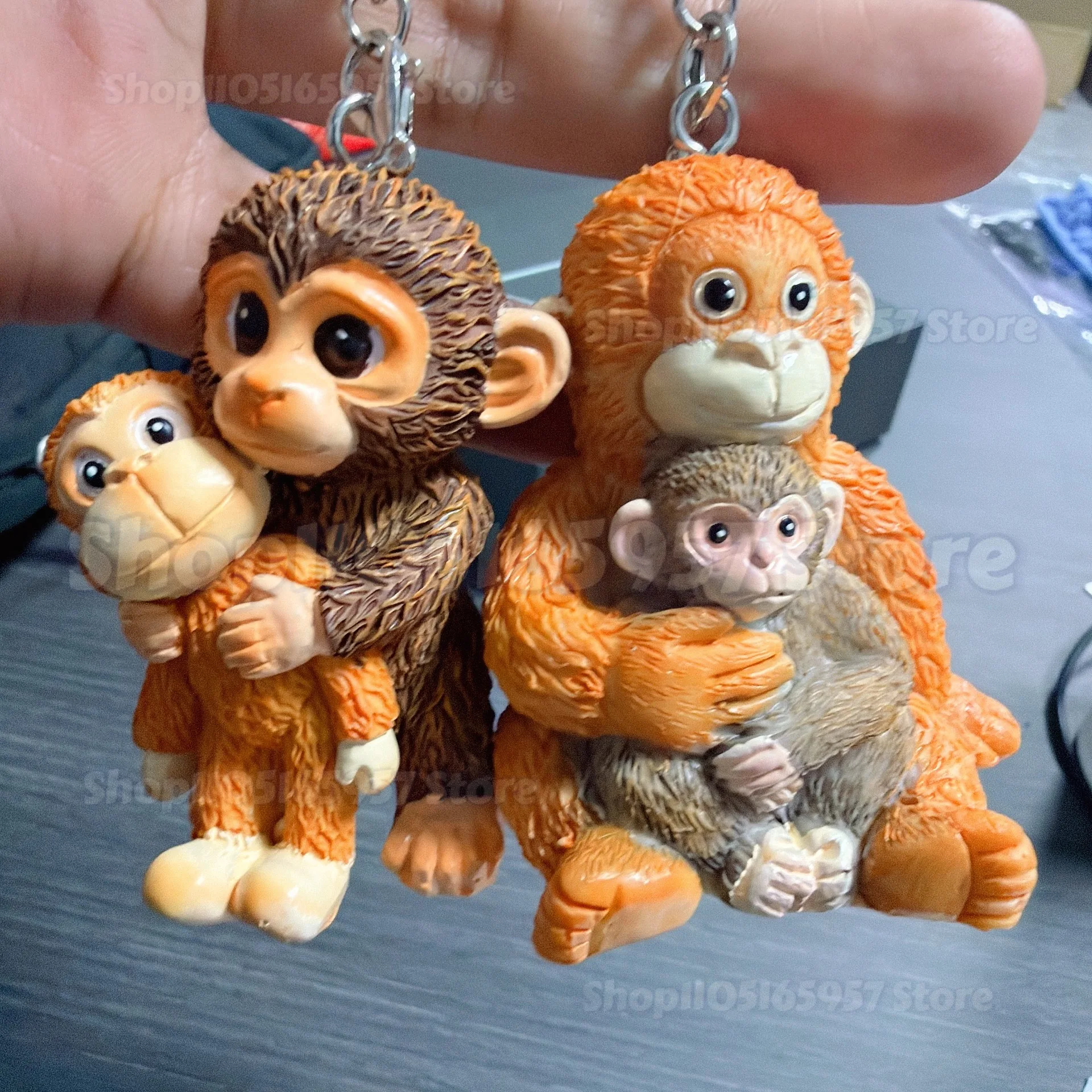 

2026 Protect Punch Monkey Keychain, 3D Cute Punch Monkey Holding Plush Toy Keychain Decoration for Backpack Purse Keys