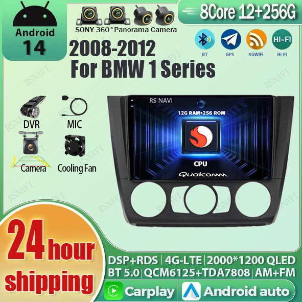 

Android 14 2K QLED For BMW E88 E82 E81 E87 1-Series 2004-2011 Android Car Radio Multimedia Video Player GPS Stereo CarPlay Auto