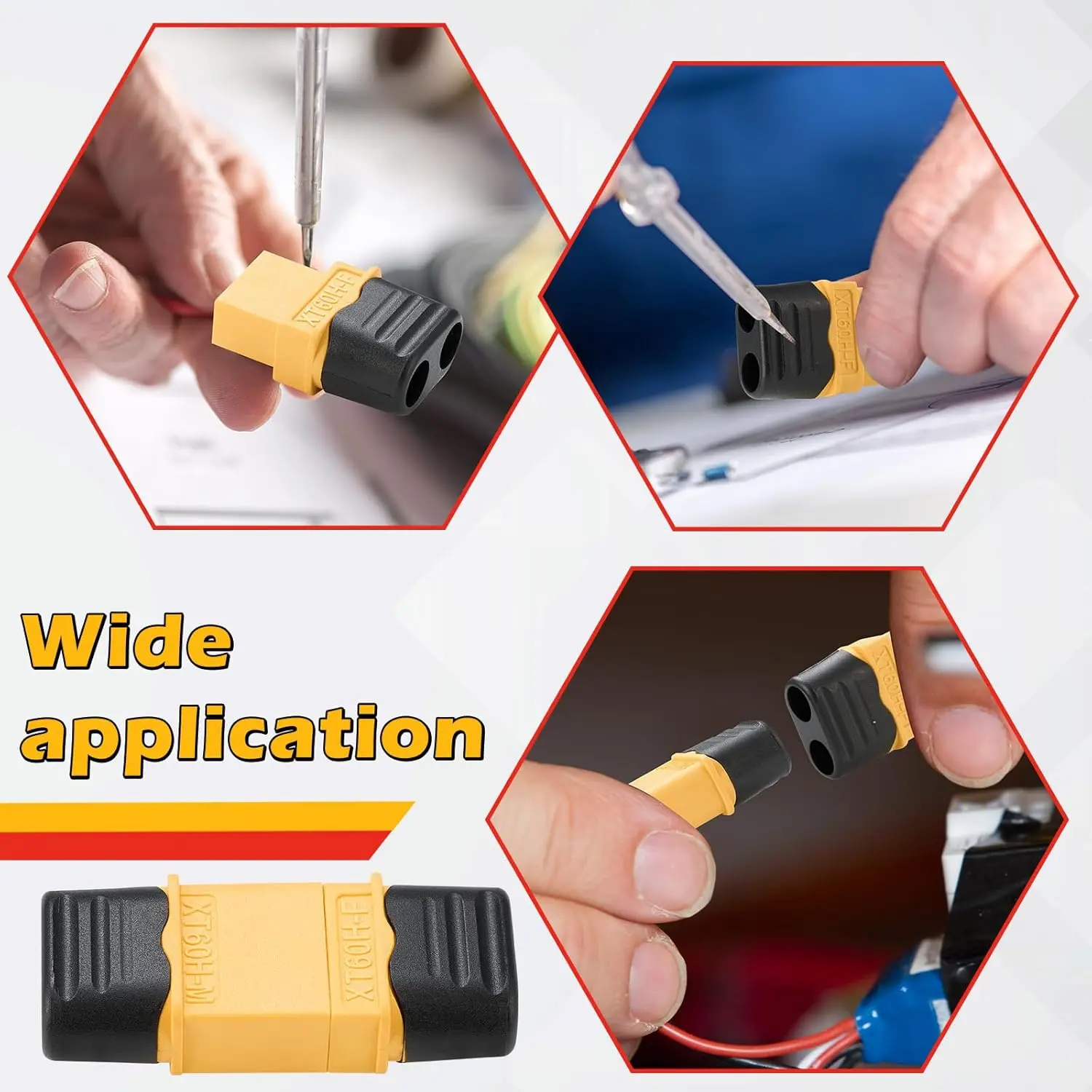 40/1pc XT60H Plugs Male Female Bullet Connector Wire Cable Connectors Adapter with Sheath Housing for RC Battery Car Airplane