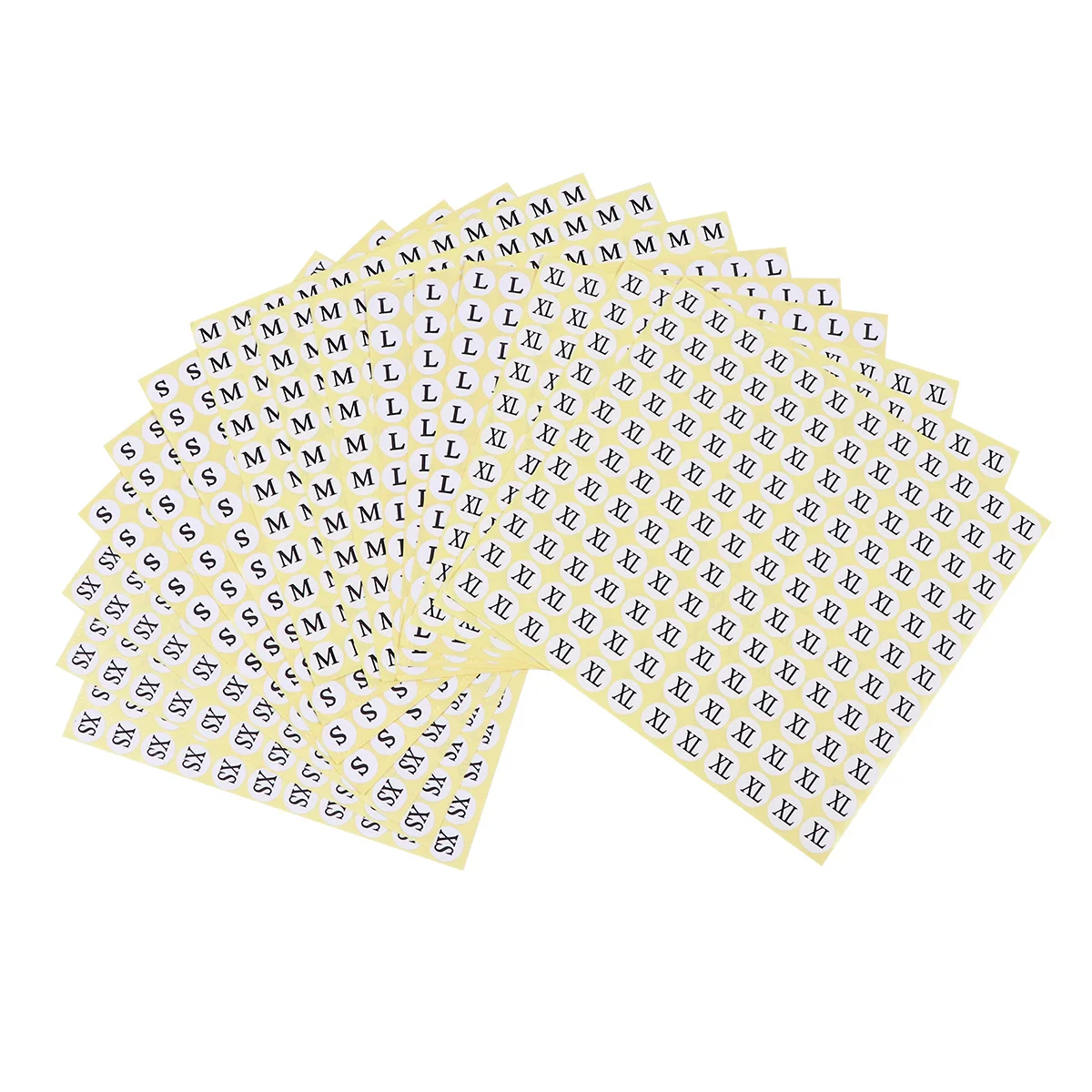 5Packs Round Size Stickers Self-Adhesive Clothing Labels Xs S M L Xl for Easy Apparel Size Classification and Storage