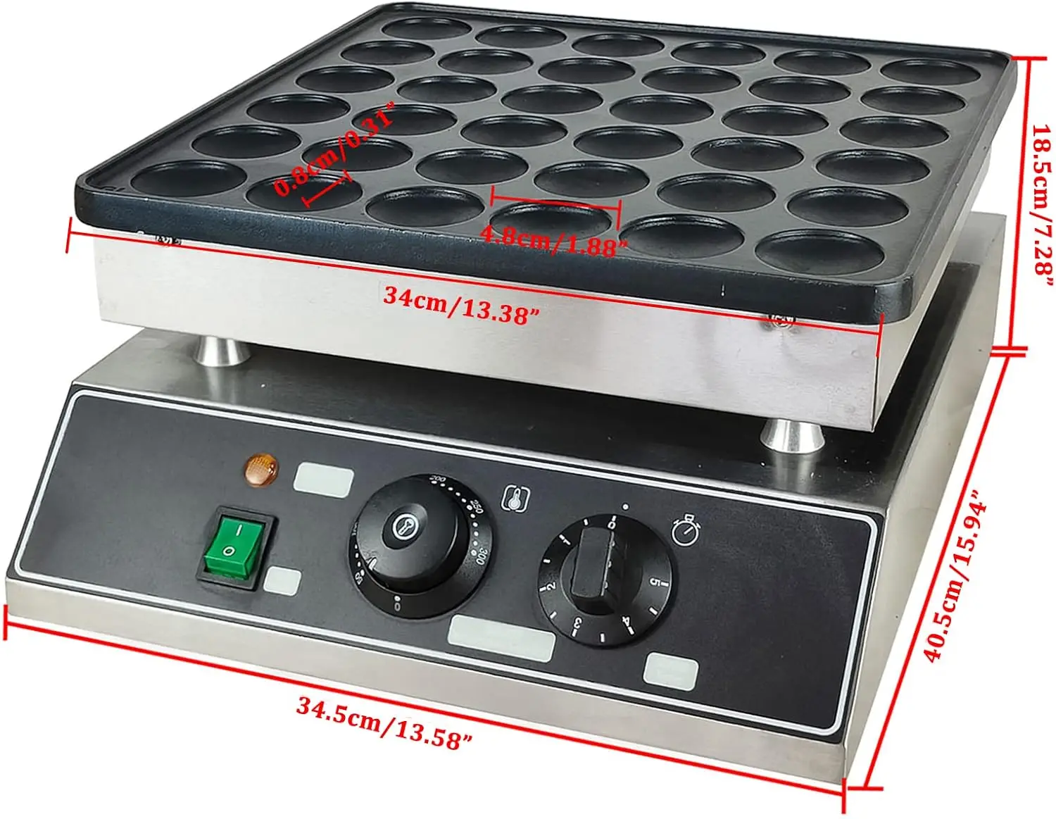 Macchina per pancake per muffin commerciale da 1000 W Macchina per pancake per muffin domestica antiaderente in acciaio inossidabile per panetteria domestica e cucina