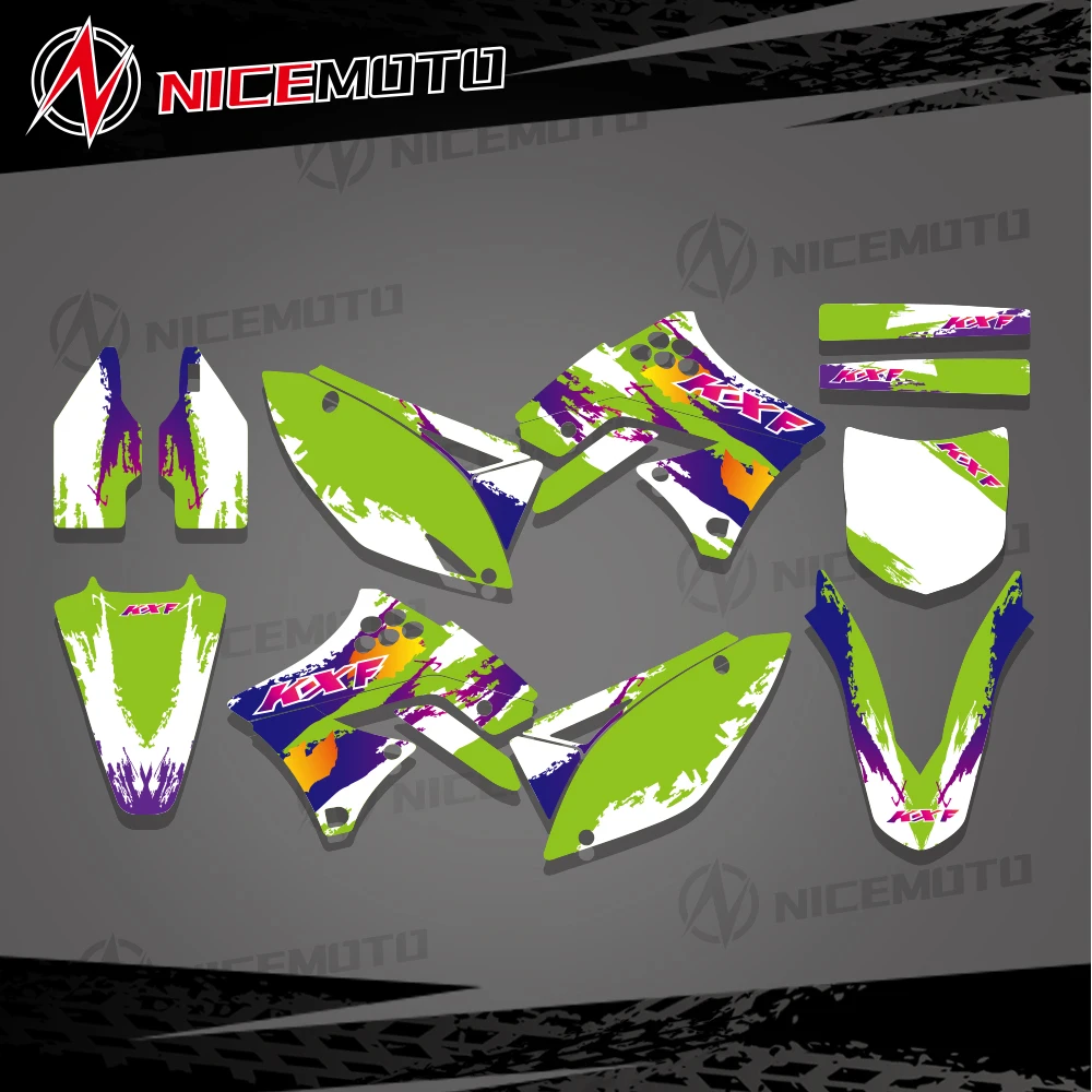 NICEMOTO For Kawasaki KX250F KXF 250 KX 250F 2009-2012 2011 2010 Motocross Fairing Graphics Background Decals Sticker Customize