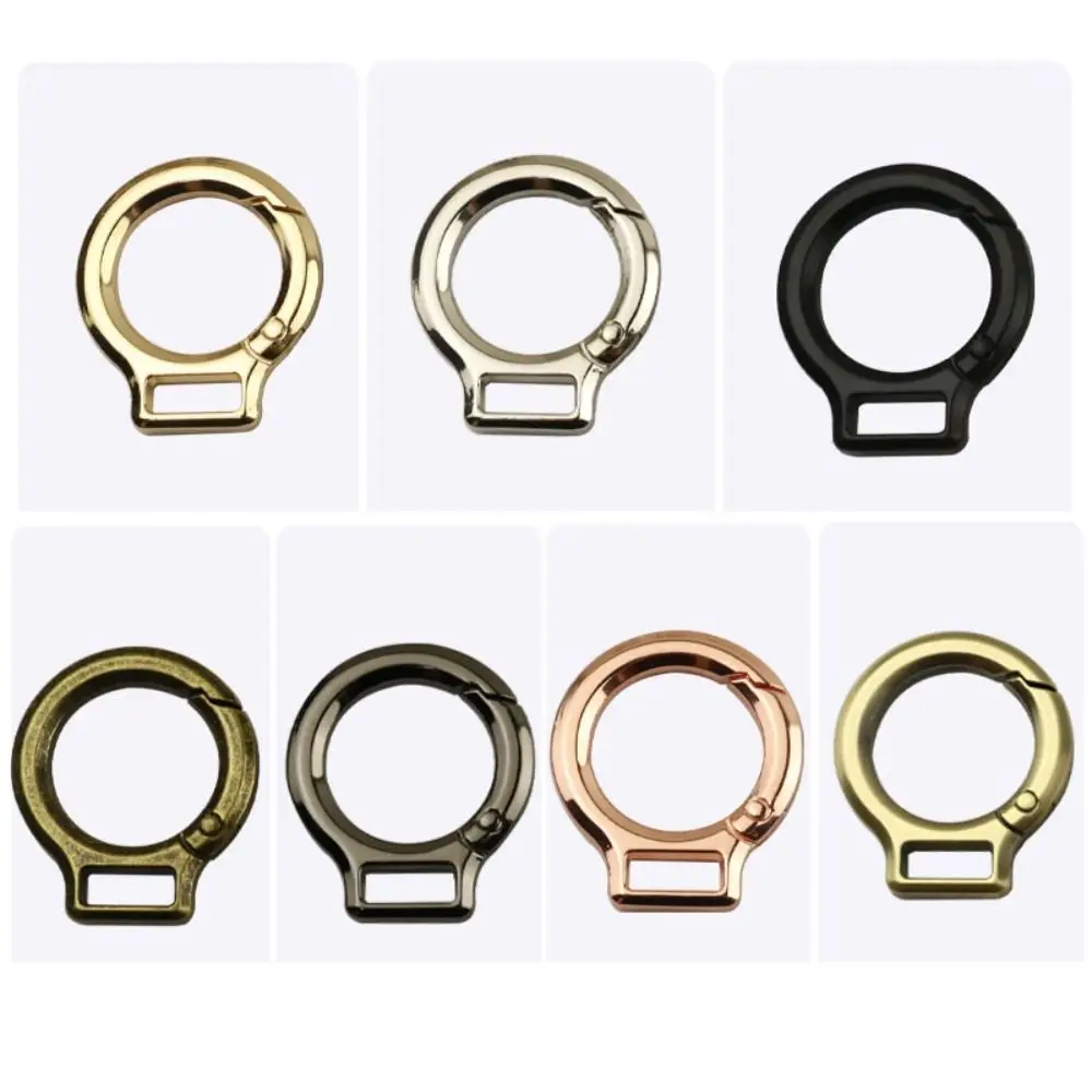 New Zinc Alloy Plated Gate Clips Inner Diameter 24mm Round Spring O-Ring Buckles 7 Colors Push Trigger Carabiner Outdoor Tool