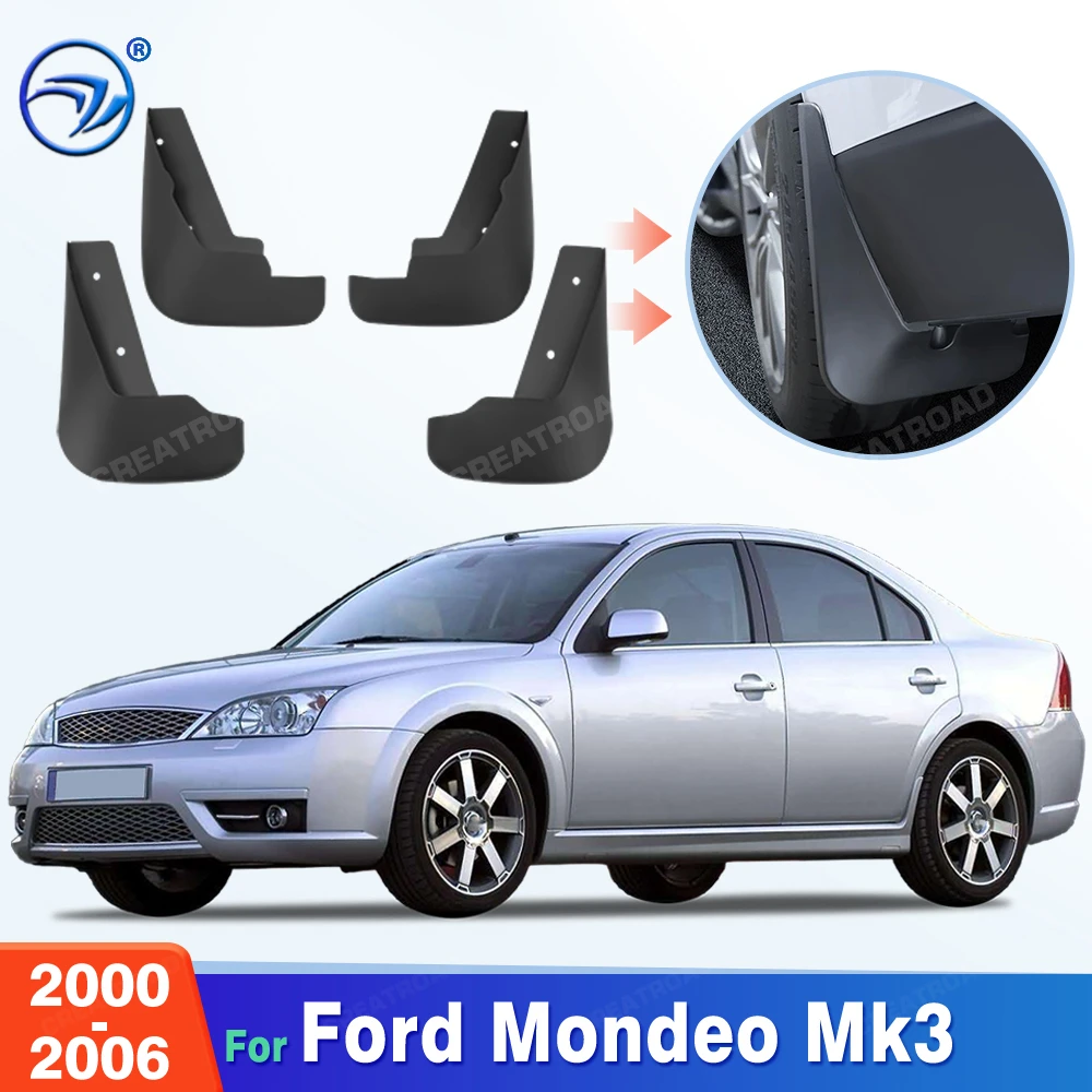 Custom Fit 4PCS Mud Flaps for Ford Mondeo Mk3 2000 2001 2002 2003 2004 2005 2006 No Drilling Splash Guards Fender Accessories