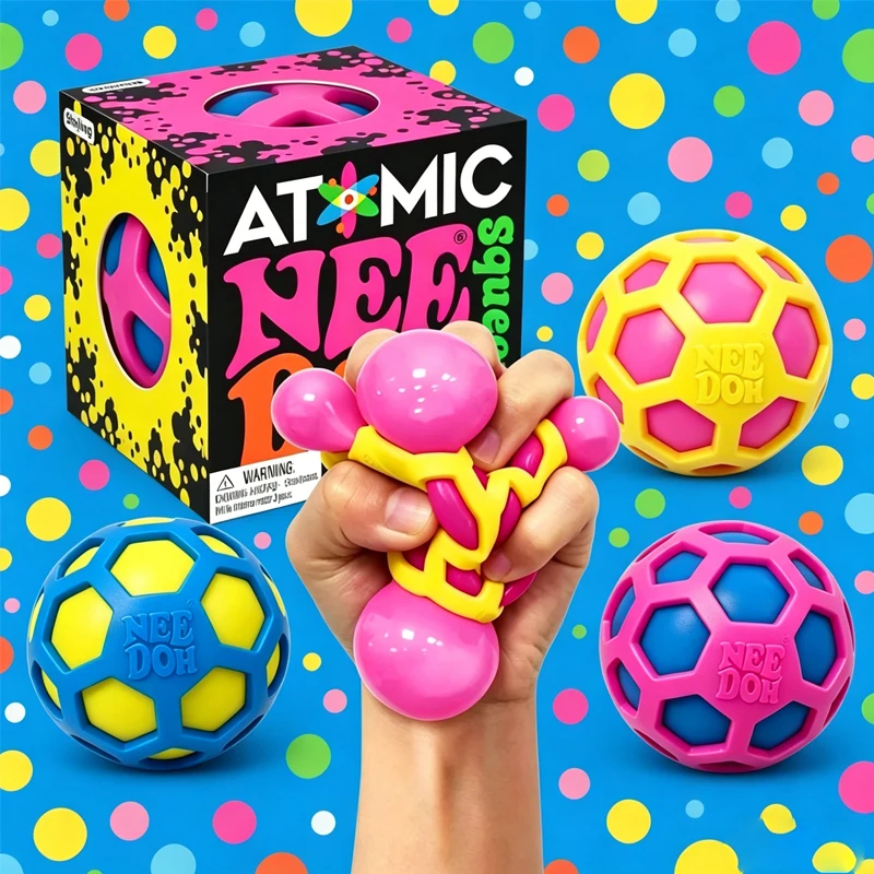 

NeeDoh Squishy Schylling Atomic /Stress Relief Ball /;Squishies Blind Box Party Gift Stress Relief Toy Sensory NeeDoh Fidget Toy