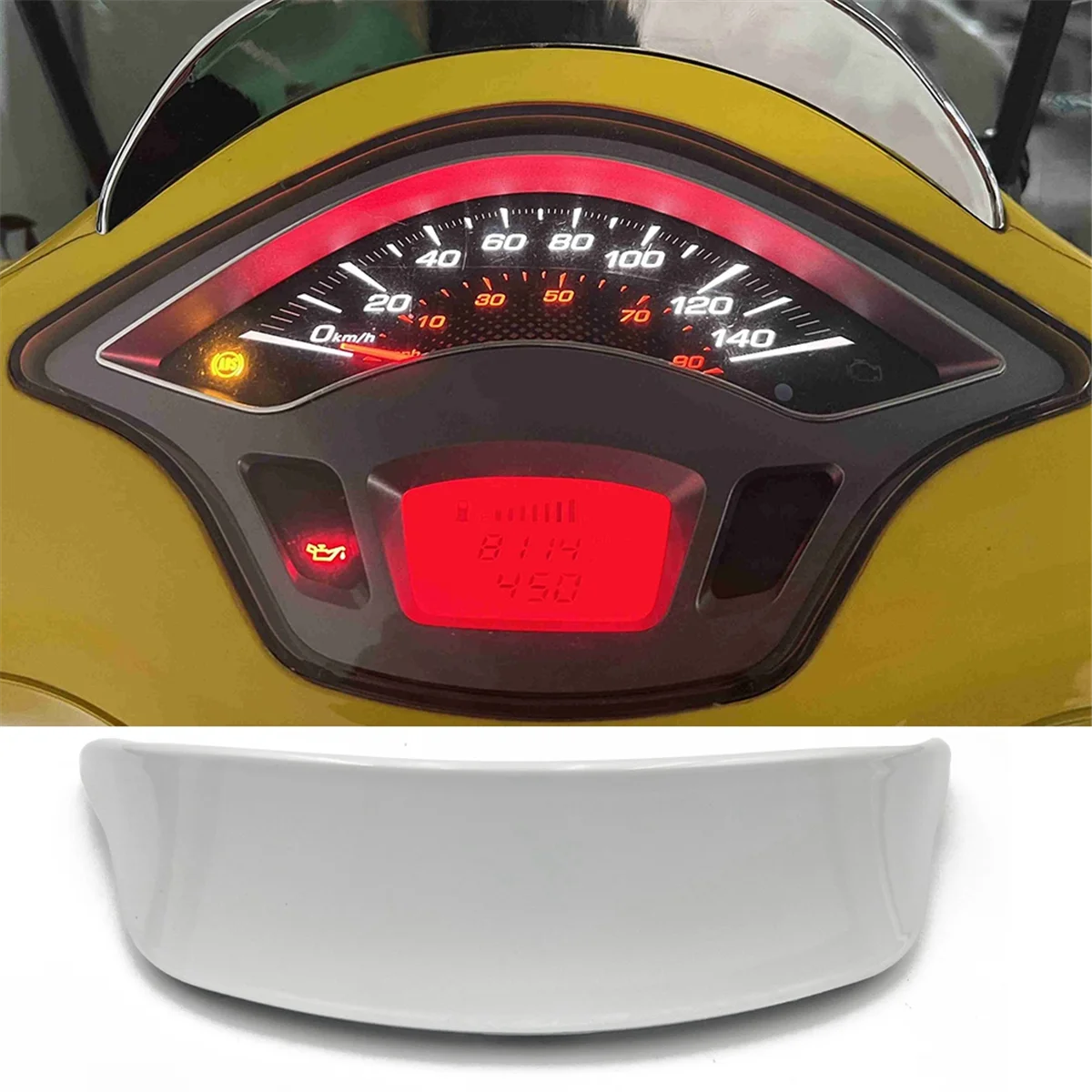 Motorcycle Scooter Speedometer Housing Instrument Cover Speedometer Frame Cowl for VESPA Sprint 150 2013-2022 White