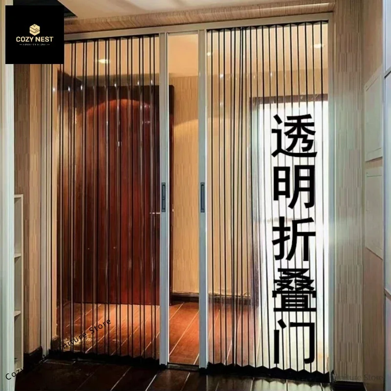 

Customized size, contact customer service before purchase, crystal plate transparent folding door, partition sliding door, invis