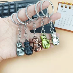 Retro 3D Boxing Gloves Keychain Creative Fitness Props Pendant Keyring For Women Men Car Key Holder Accessories Sport Club Gift