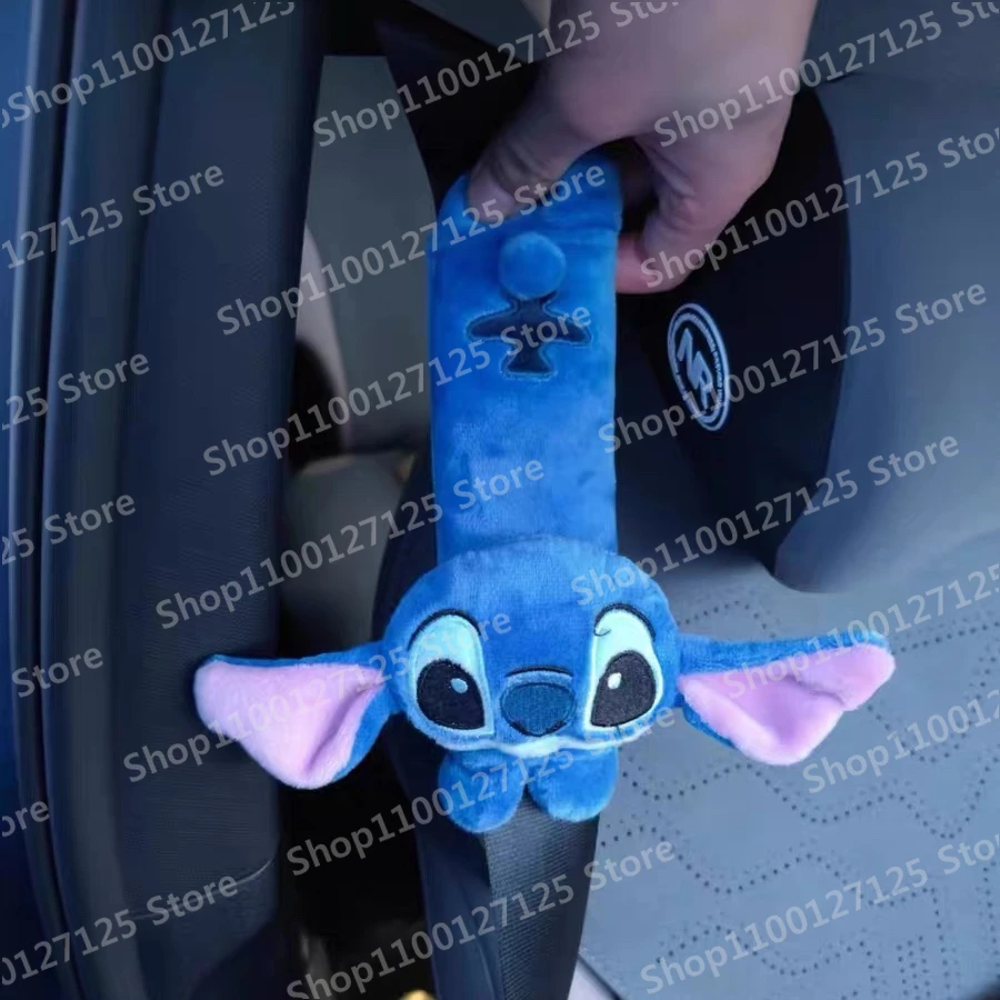 Disney Cartoon Stitch zagłówek samochodowy poduszka pod kark uniwersalne siedzenie osłona pasa bezpieczeństwa lędźwiowego akcesoria do wnętrz