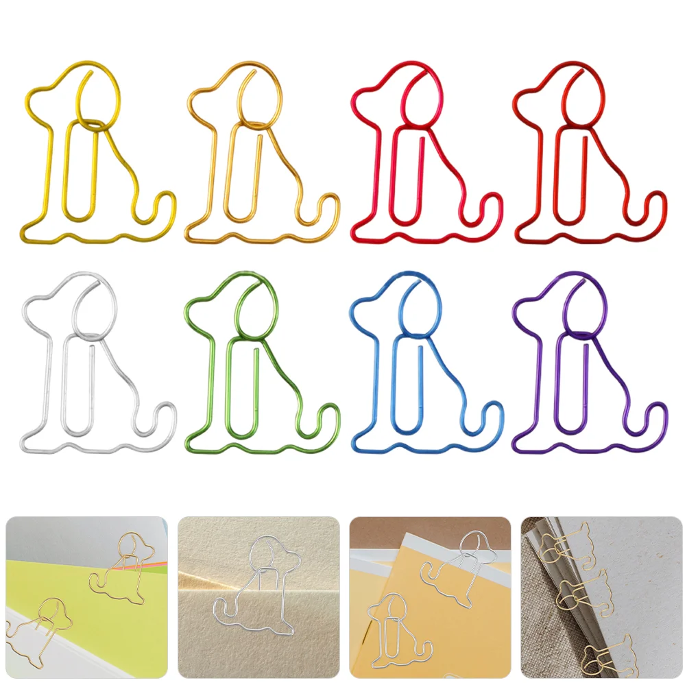 50 Pcs Dog Paper Clip Convenient Clips Jumbo Cute Decorative Bills Clamp Metal