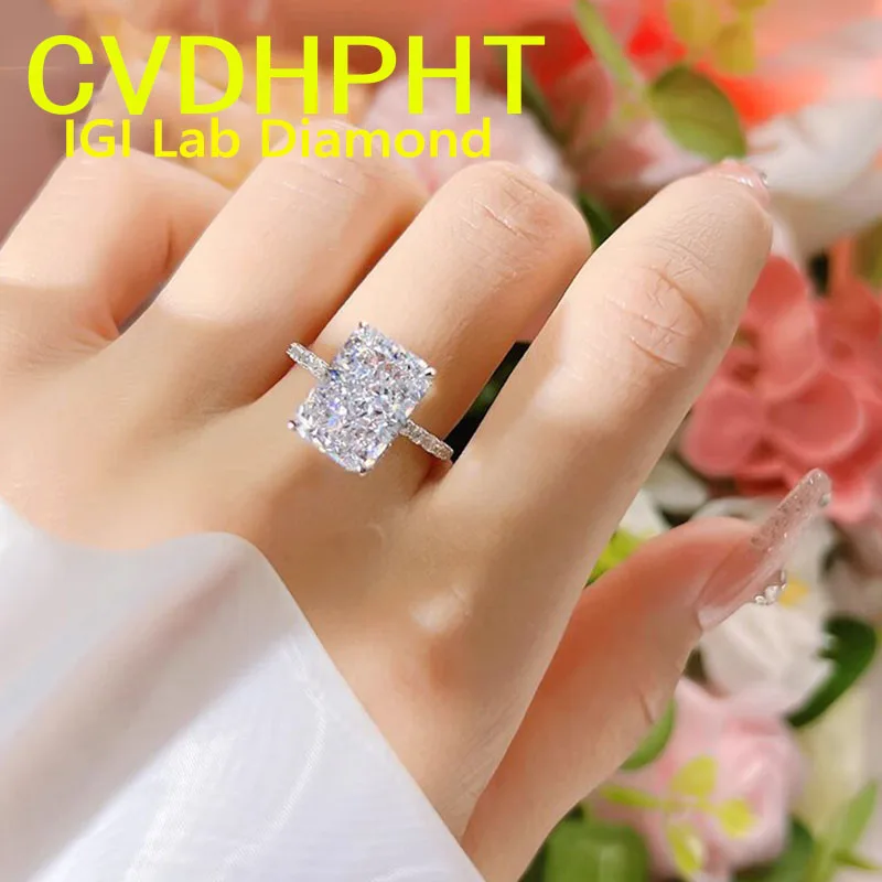 

Кольцо с бриллиантом Radiant D Color 1 2 3Ct IGI Lab Growing, твердое кольцо из белого золота 18 карат с бриллиантом, обручальное кольцо на заводе, на заказ, для помолвки