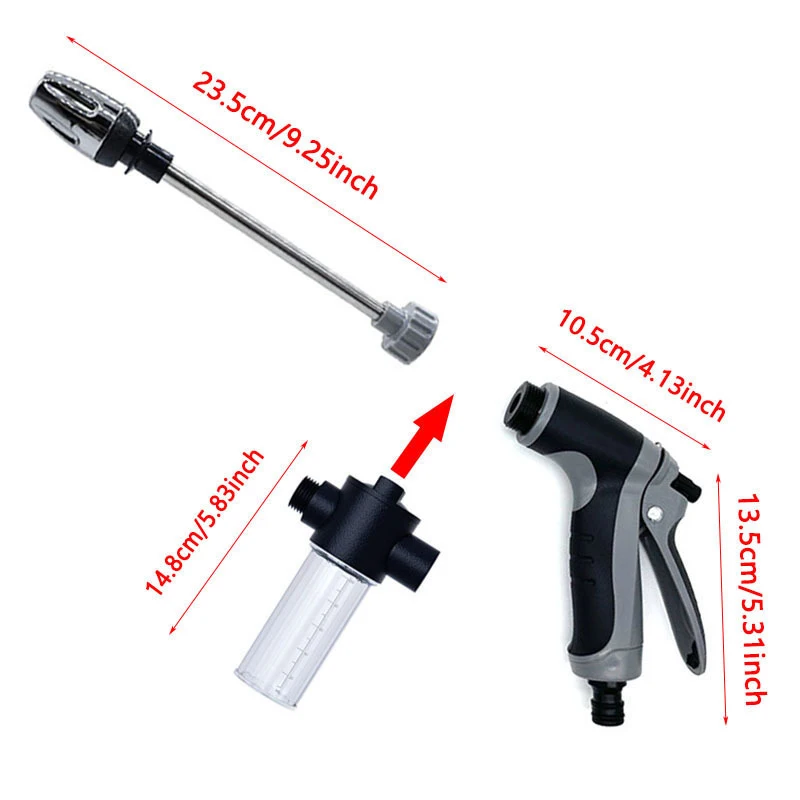 1 High-Pressure Car Washing Foam Gun With Adjustable Nozzle For Car Washing And Irrigation, Including A Foam Tank, Optional