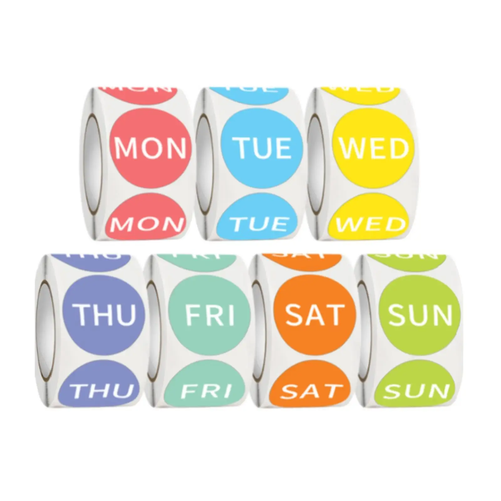 Date Stickers Expiration Date Decal Removable 3500 Pieces/7 Rolls from Monday to