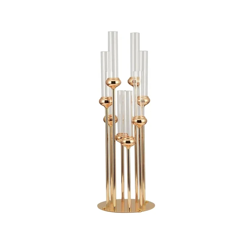 

12 pcs Metal Candelabras 91 CM Height 8 Arms Candle Holders Luxury Wedding Table Centerpiece Candlesticks Home Decoration