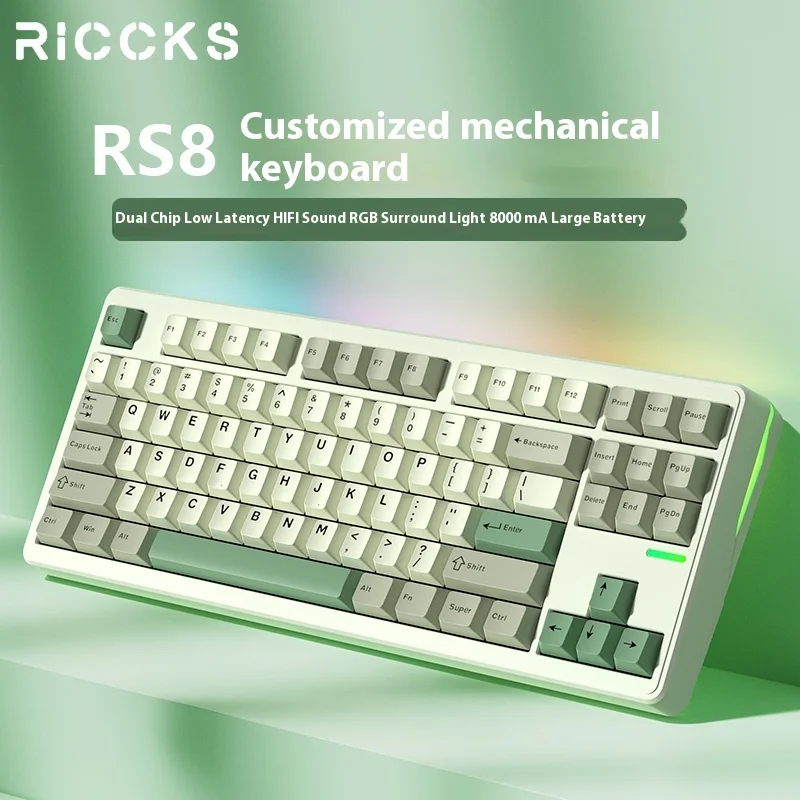 

Механическая клавиатура Riccks Rs 87 клавиш, беспроводная связь Bluetooth, третья пробная экзаменация, киберспортивная игра, специальный женский компьютерный офис