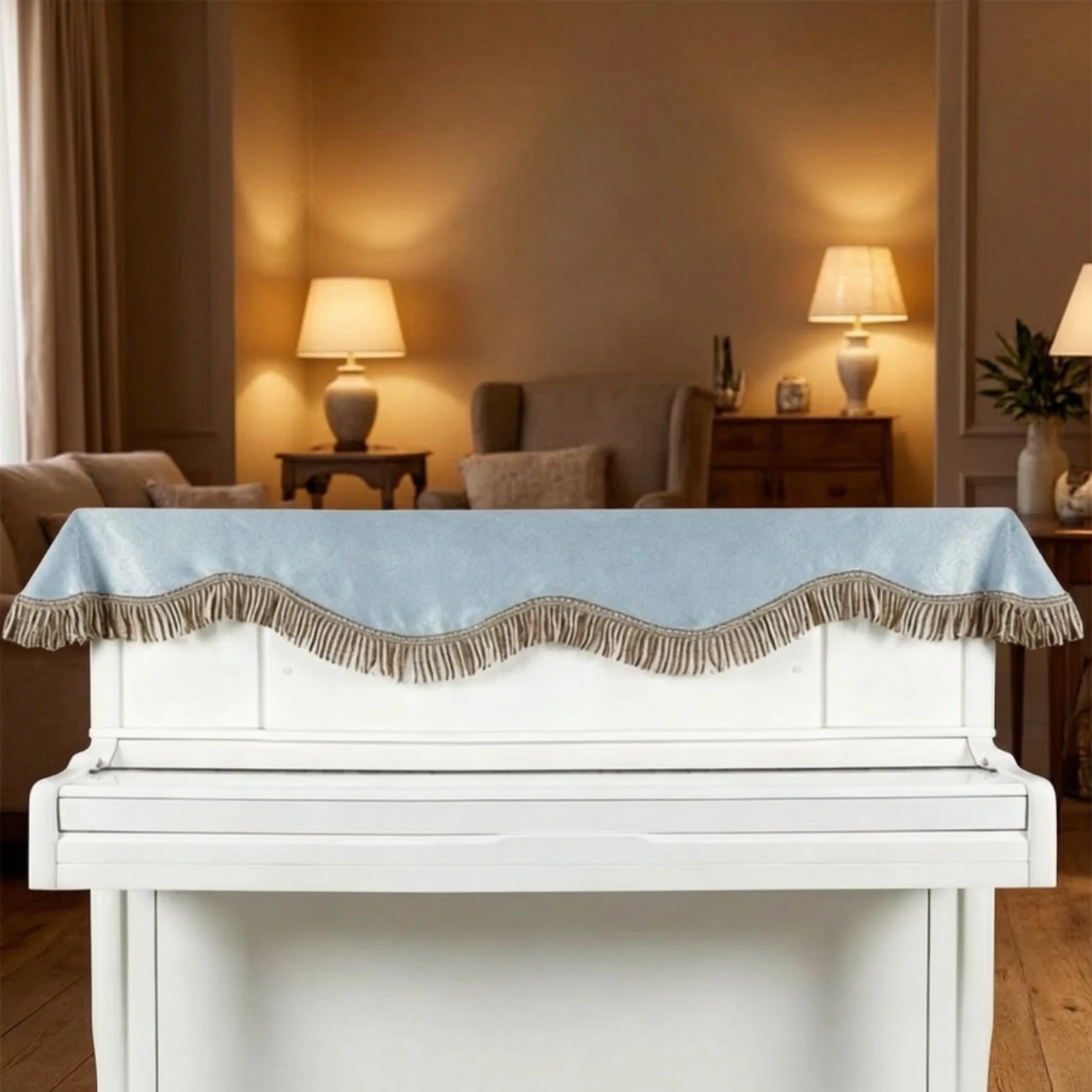 Tassel Piano Cover Fringed Border 88-Key Piano Cover 88 Key Keyboard Safeguarding Cloth Scratch Protection for Storage