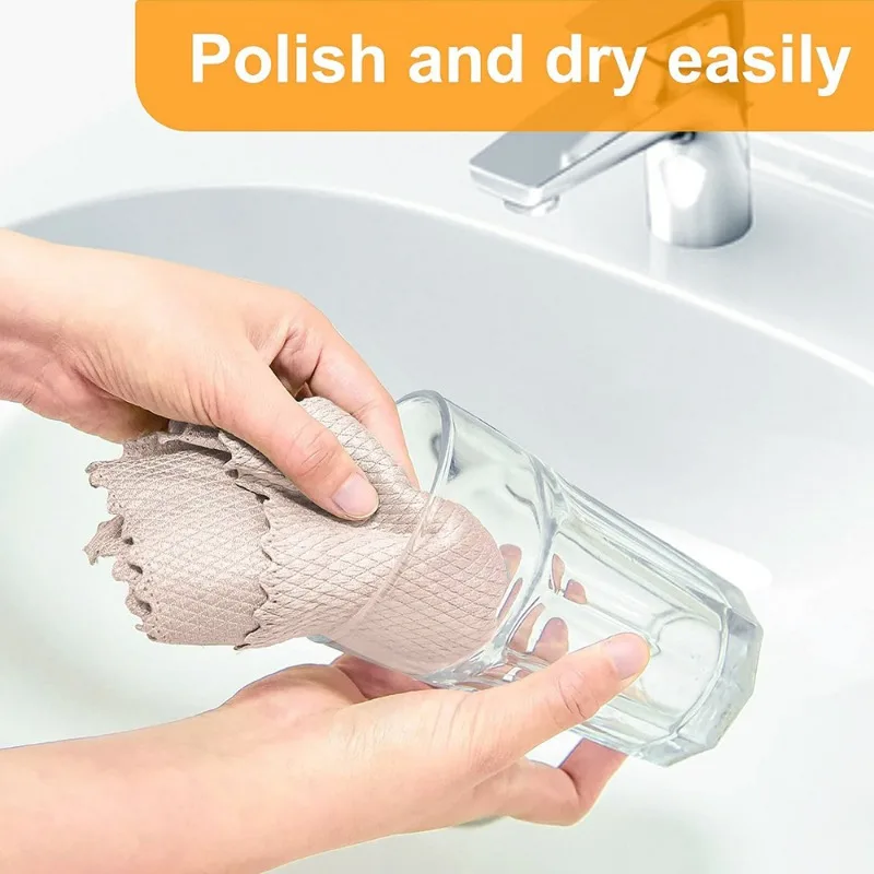 10/1Pcs Microfiber Glass Cleaning Cloth Kitchen Anti-grease Wiping Rags Super Absorbable Lint-Free Window Glass Cleaning Cloths