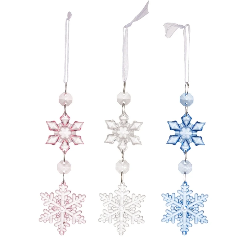 Practical Christmas Snowflake Hanging Ornament 4Pcs Sturdy and Portable for Festival Home Decoration Household Use