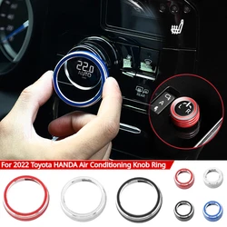Air Conditioning Knob Cover For Toyota Highlander Kluger 2022 Aluminum Alloy A/C Engine Button Outer Ring Cover Accessories