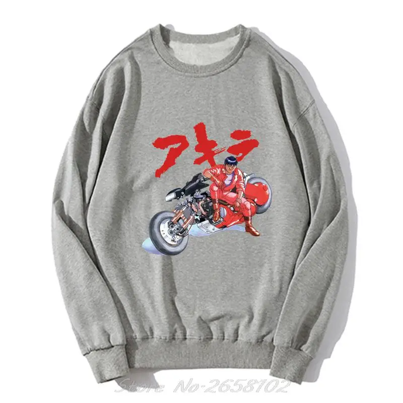 Akira Kaneda Japanese Retro Anime White Hoodie Men O-neck Sweatshirt Unisex Sweater Harajuku Streetwear