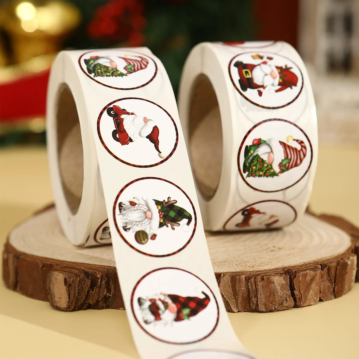 500pcs/Roll Christmas Gnome Dwarf Stickers Christmas Party Seal Labels Stickers for DIY Gifts Package Envelope Stationery Decor