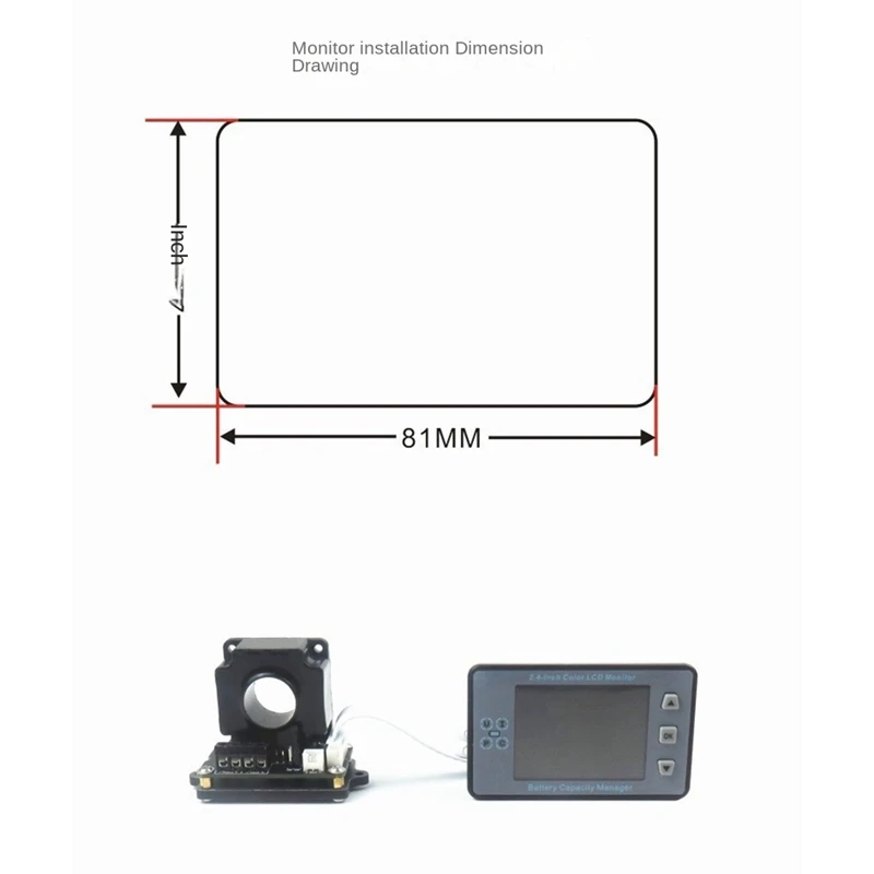 VAH9810F 2.4 Inch Voltage Meter+Voltage Collector Coulometer Capacity Power Detector Monitor Kit For Electric Motorcycle/RV