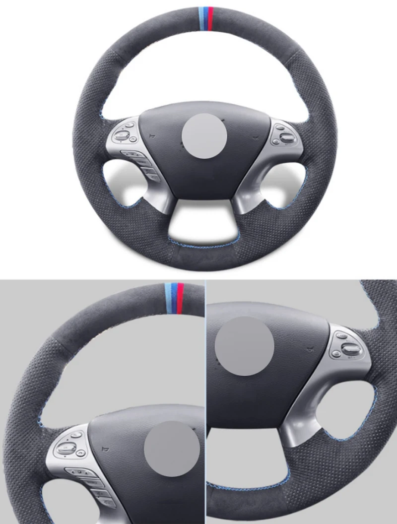 Genuine Leather Suede Steering Wheel Cover Wrap Car Accessories Specifically for NISSAN MURANO PATHFINDER M M30D M35H Q70