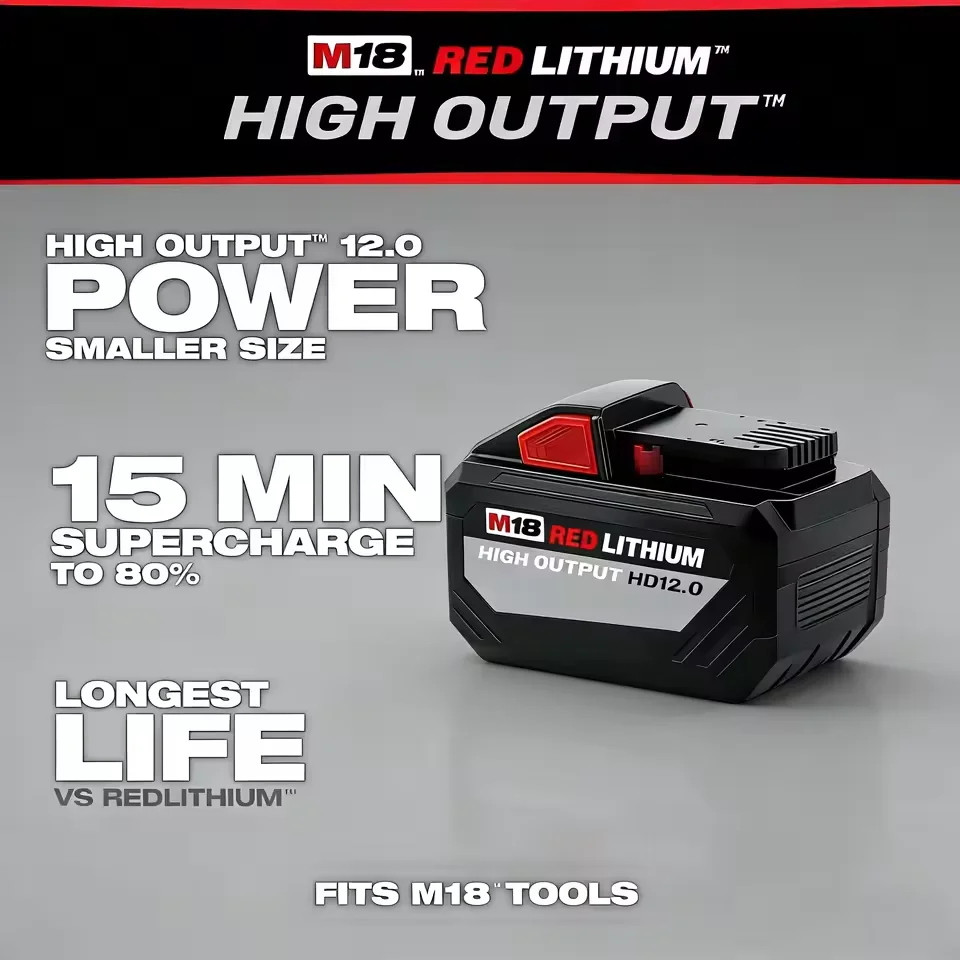 

Heavy Duty M18 XC 18V 6.0Ah Rechargeable Battery, Reliable Replacement Cell for Milwaukee M18B8 M18-B5 M18-B6 M18-HB8 M18-HB12