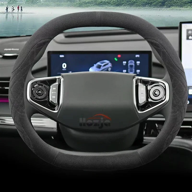 Suede Leather Car Steering Wheel Cover for All New KIA K4 2025 2026 Auto Accessories