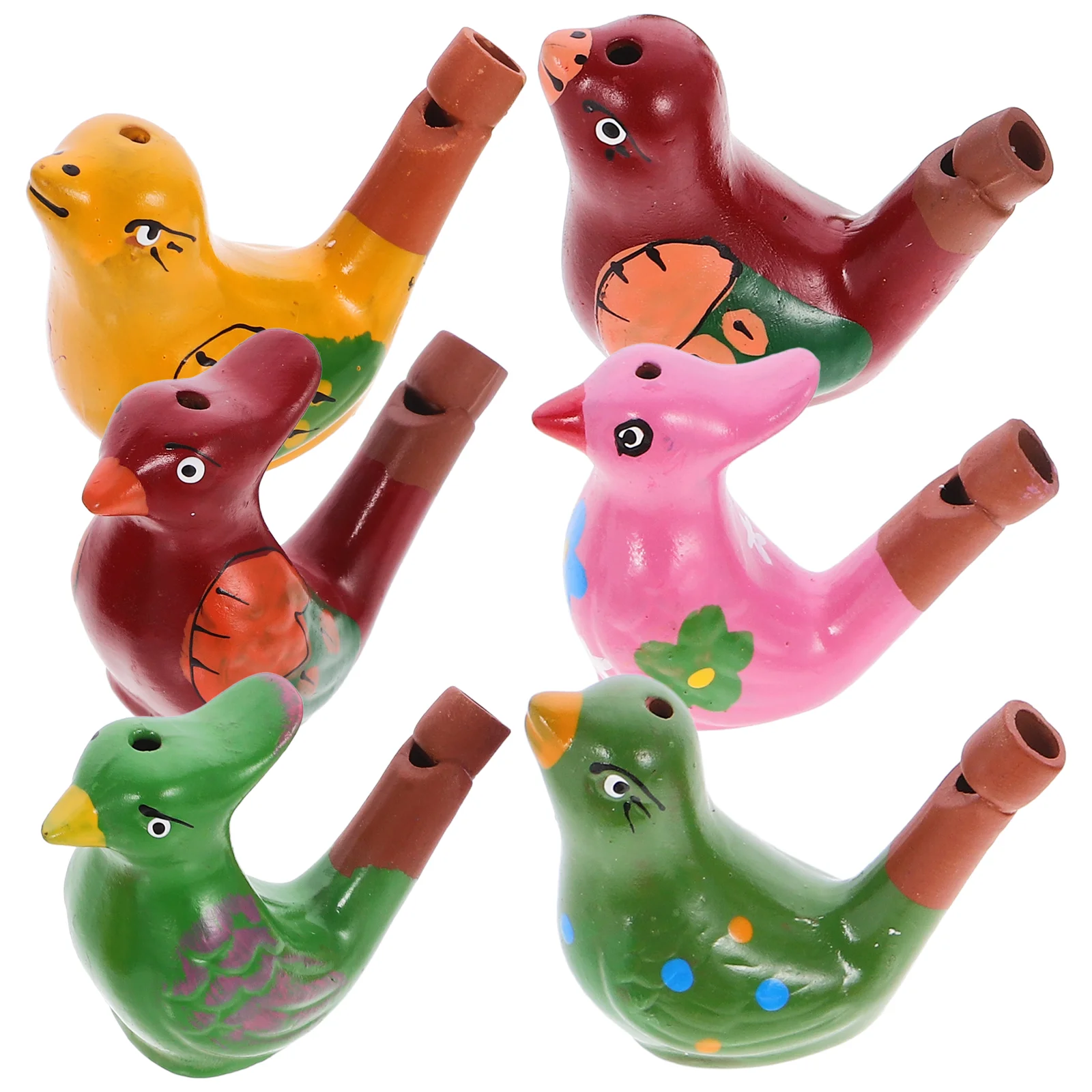 6 Pcs Ceramic Bird Whistle Children Emergency Whistles Toddler Water Toy for Music Travel