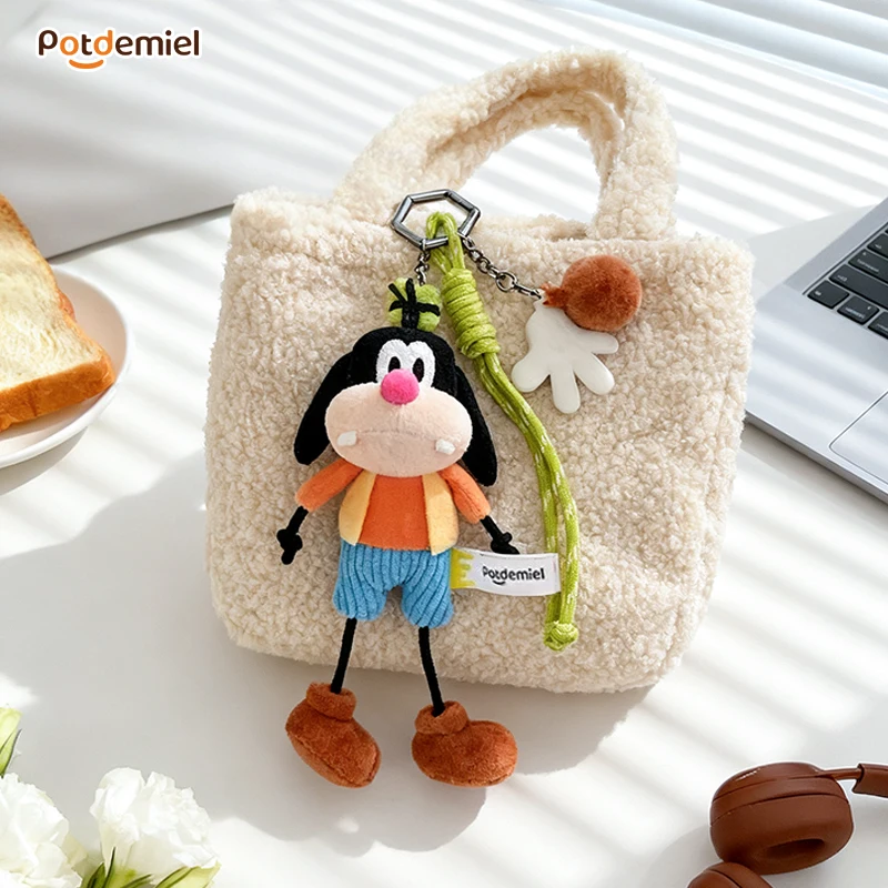 Original potdemiel pelúcia mickey-mouse pateta pingente chaveiro saco de brinquedo charme boneca presente macio boneca de pelúcia chaveiro bonecas colecionáveis