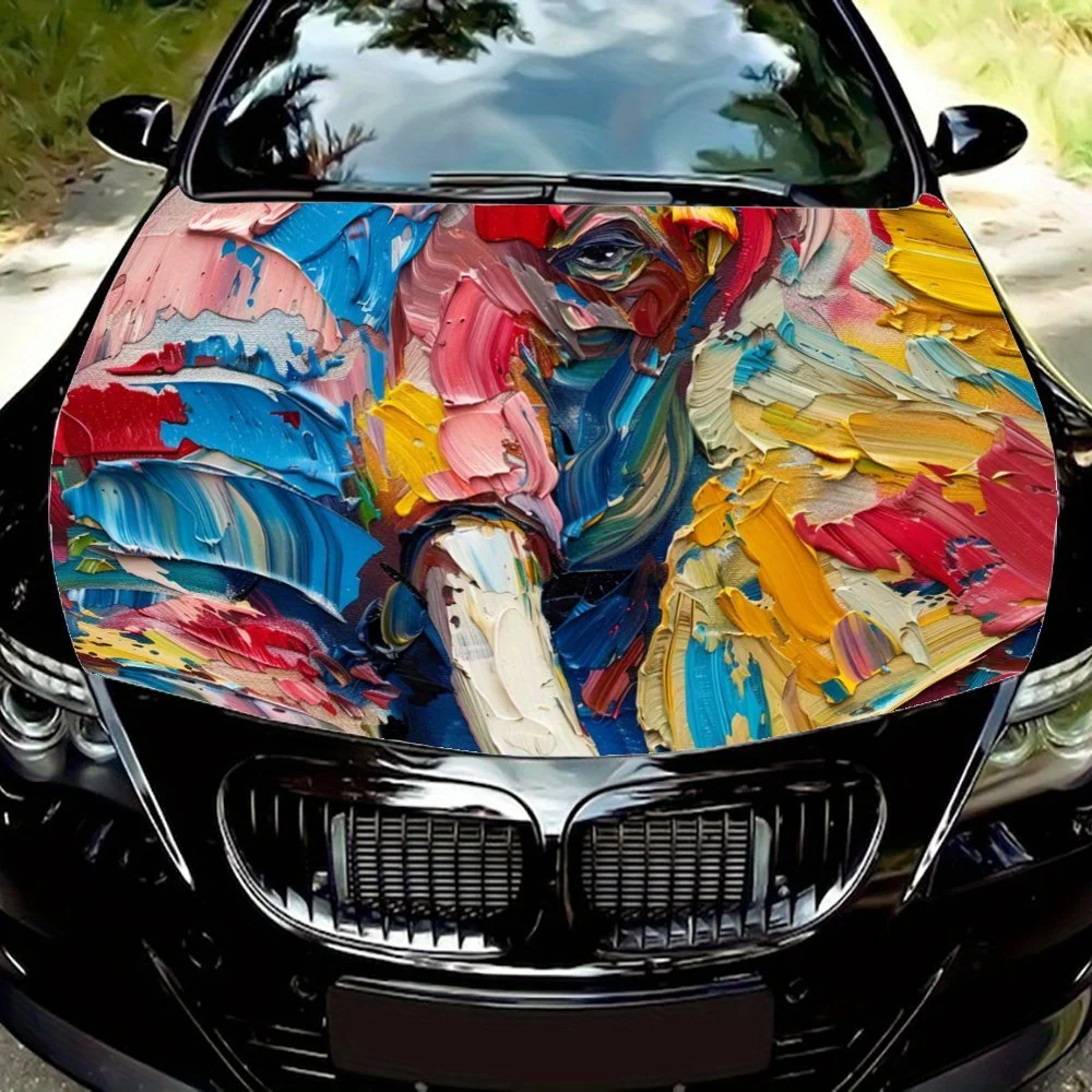 

Elephant animal shape car hood sticker, show unique taste, car vinyl wraps suitable for all kinds of cars