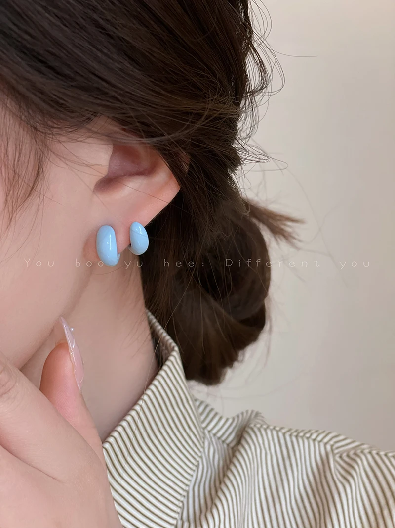 New Dual-Wear Enamel Stud Earrings - Unique Design for a Fresh and Sweet Summer Style, High-End Fashion Earrings.