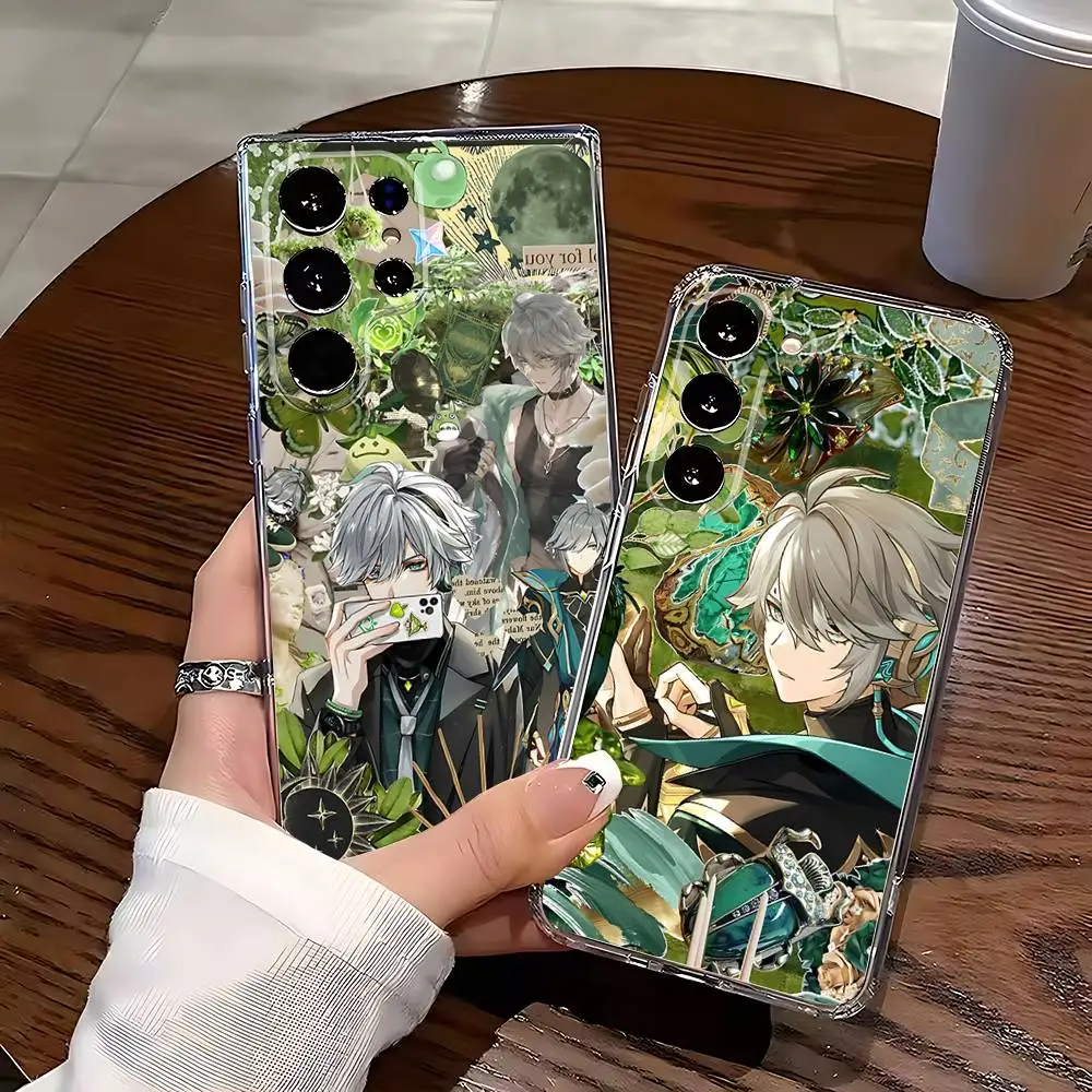 

Alhaitham Genshin Impact Phone Case Silicone For Samsung S30,23,21,22,20 FE lite,S10,9,PIus Note20ultra Soft Transparent