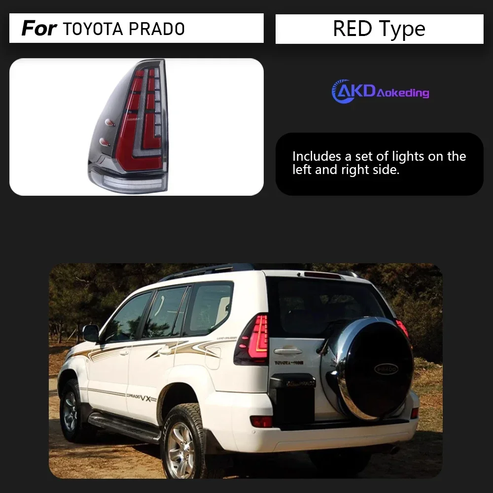 Car Lights for Land Cruise Prado 2700 4000 Tail Lights 2003-2009 LED Tail Lamp GX460 DRL Signal auto Accessories