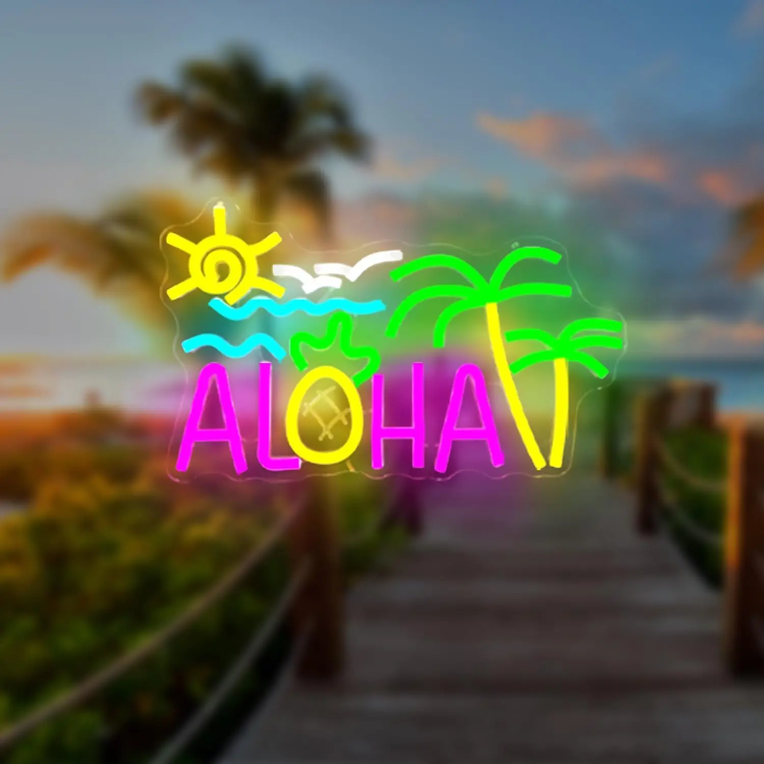 

Coconut Tree Neon Sign Tiki Bar Neon Light Summer Hawaii Wall Decor for Beer Bar Club Party Restaurant Dimmable USB Powered Neon