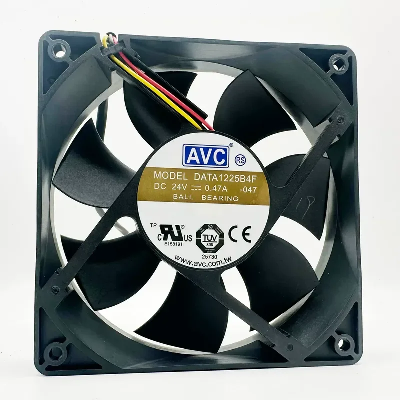 Original AVC DATA1225B4F-047 24V 0.47A Three-Wire Photovoltaic Inverter Fan with Inspection Function for Solar Inverters